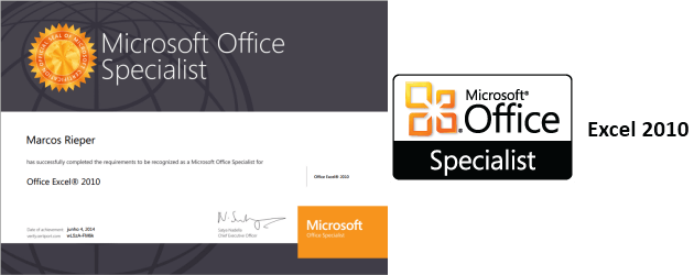 Certificação Microsoft Specialist Excel 2010 - MOS 77-882
